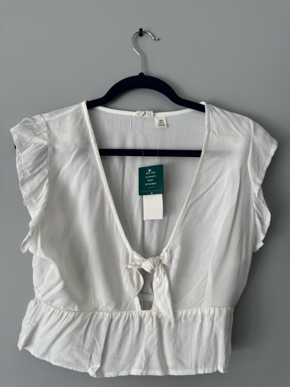 Roxy Sweetest Love White Short Sleeve Summer Top Size: M - Picture 2 of 2